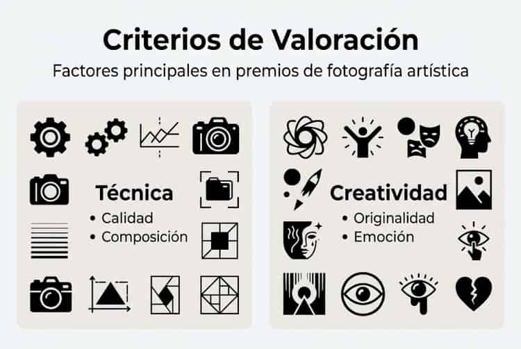 Infografía con los principales criterios para reconocer la excelencia en fotografía artística
